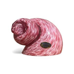 WEDGWOOD ENGLAND Fused Cased Glass Snail Shell Pink Nautical Beach Paperweight